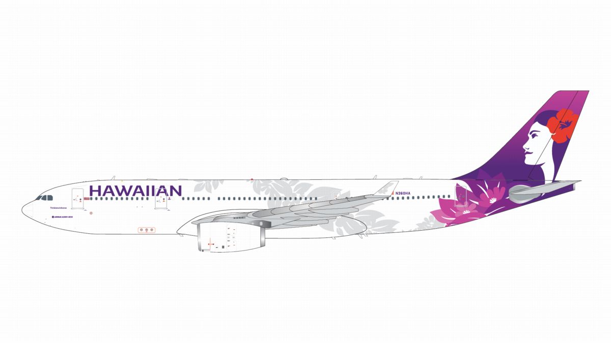 G2HAL1504 GEMINI 200 Hawaiian Airlines / ハワイアン航空 A330-200 N360HA  スタンド付 1:200
