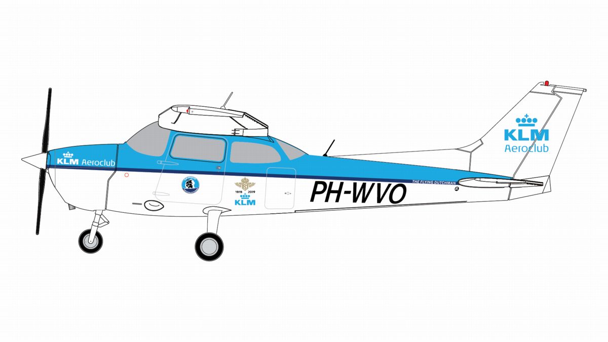 GGCES019 Gemini General aviation KLM Aeroclub / KLMエアロクラブ Cessna 172P PH-WVO 1:72 お取り寄せ