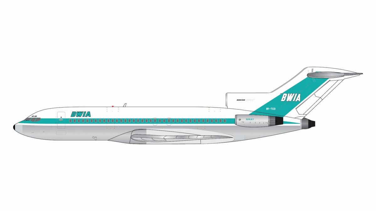 GJBWA2376 GEMINI JETS BWIA West Indies Airways / BWIA ウェスト インディーズ エアウェイズ 1960s livery, polished belly  B727-100 9Y-TCO 1:400 GEMINI JETS 1:400 BWIA West Indies Airways / BWIA ウェスト インディーズ エアウェイズ 727-100 亜鉛ダイキャスト製