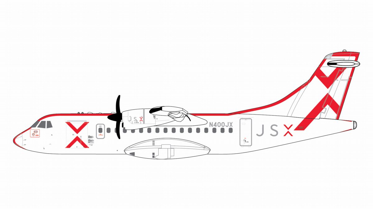 GJJSX2404 GEMINI JETS JSX Air (JetSuiteX) / ジェットスウィートX ATR-42-600 N400JX 1:400 GEMINI JETS 1:400 JSX Air (JetSuiteX) / ジェットスウィートX ATR 42 亜鉛ダイキャスト製
