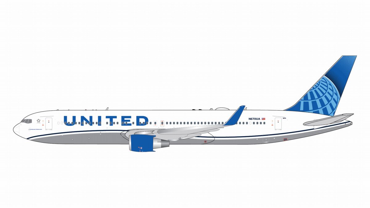 GJUAL2227 GEMINI JETS United Airlines / ユナイテッド航空 B767-300ER N670UA 1:400