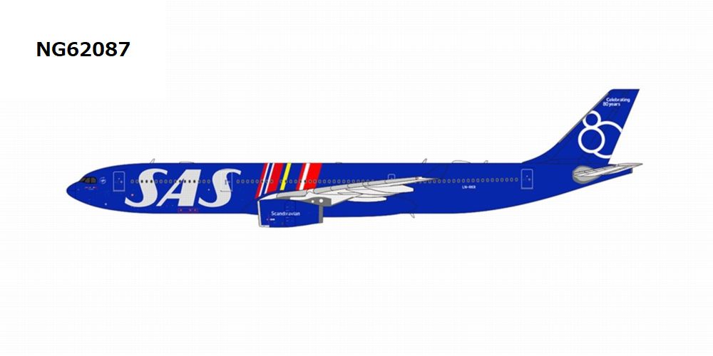 NG62087 NG MODELS SAS Scandinavian Airlines / スカンジナビア航空 Celebrating 80 Years Livery A330-300 LN-RKR 1:400