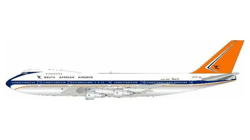 742SA0426P IN Flight200 South African Airways / 南アフリカ航空 747-200B ZS-SAP スタンド付き 1:200 予約