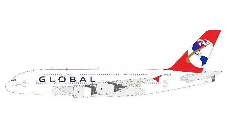 3803L0726 IN Flight200 Global Airlines / グローバル・エアラインズ (Hi Fly Malta) A380 9H-GLOBL スタンド付き 1:200 予約 IN Flight200 1:200 Global Airlines / グローバル・エアラインズ A380 亜鉛ダイキャスト製