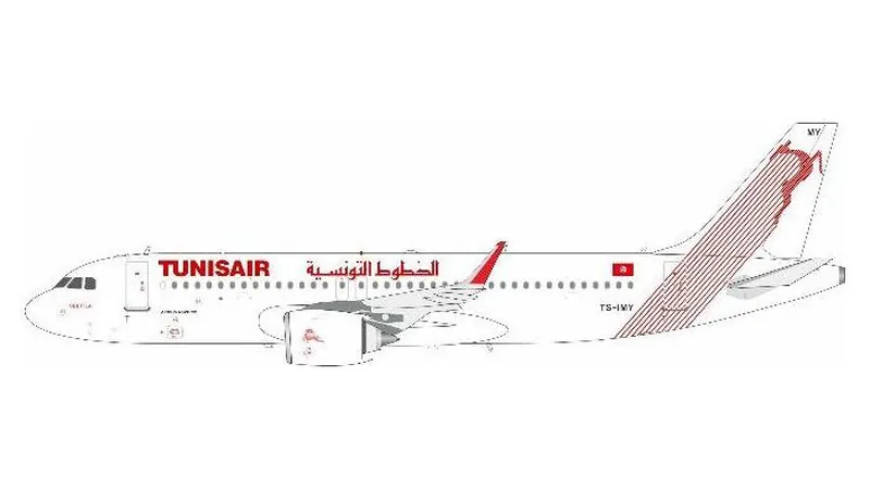 320TU0926 IN Flight200 TUNISAIR / チュニスエア A320-200N TS-IMY スタンド付き 1:200 予約 IN Flight200 1:200 TUNISAIR / チュニスエア A320neo 亜鉛ダイキャスト製