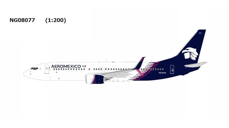 NG08077 NG MODELS Aeromexico / アエロメヒコ Boeing 737-800w N958AM 1:200 予約