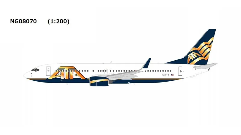 NG08070 NG MODELS ATA Airlines / ATA航空 Boeing 737-800w N331TZ 1:200 予約 NG MODELS 1:200 ATA Airlines / ATA航空 737-800 亜鉛ダイキャスト製