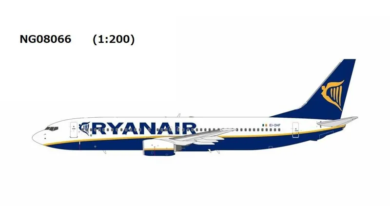 NG08066 NG MODELS Ryanair / ライアンエアー Boeing 737-800 EI-DHF 1:200 予約