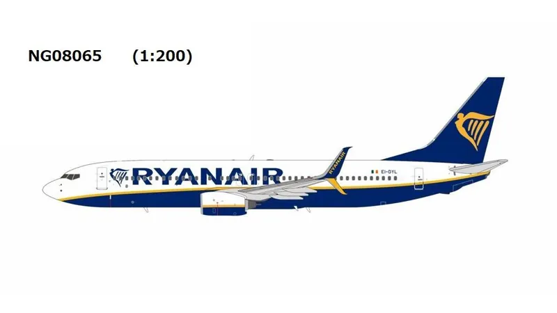 NG08065 NG MODELS Ryanair / ライアンエアー Boeing 737-800w EI-DYL 1:200 予約