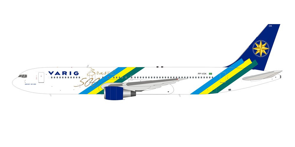 763VR0621 IN Flight200 Varig / ヴァリグブラジル航空 B767-300 PP-VOK スタンド付き 1:200 メーカー完売 IN Flight200 1:200 Varig / ヴァリグブラジル航空 767-300 亜鉛ダイキャスト製