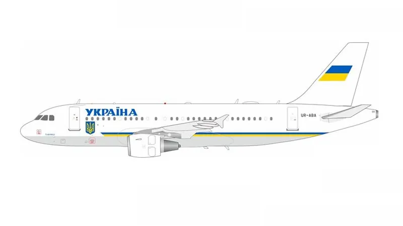 319UKR0726 IN Flight200 Ukraine Government / ウクライナ政府専用機 A319ACJ UR-ABA スタンド付き 1:200 予約