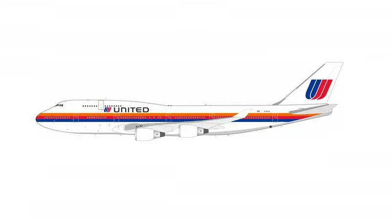 744UA0526 IN Flight200 United Airlines / ユナイテッド航空 747-400 N188UA スタンド付き 1:200 予約 IN Flight200 1:200 United Airlines / ユナイテッド航空 747-400 亜鉛ダイキャスト製