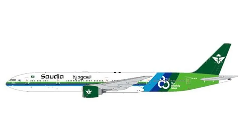 XX40895A JC WING SAUDIA/Saudi Arabian Airlines / サウジアラビア航空/サウディア 80 Years 777-300ER HZ-AK36 Flaps Down 1:400 予約