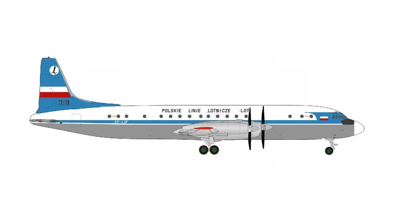 538787 Herpa LOT Polish Airlines / LOTポーランド航空 IL-18 SP-LSF original delivery colors 1:500 メーカー完売