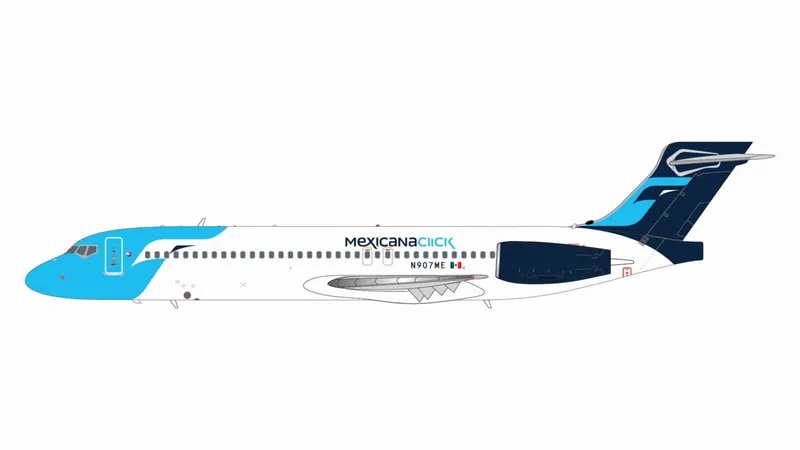 G2CBE1487 GEMINI 200 MEXICANA / メキシカーナ航空 メヒカーナ B717-200 N907ME  スタンド付 1:200 予約