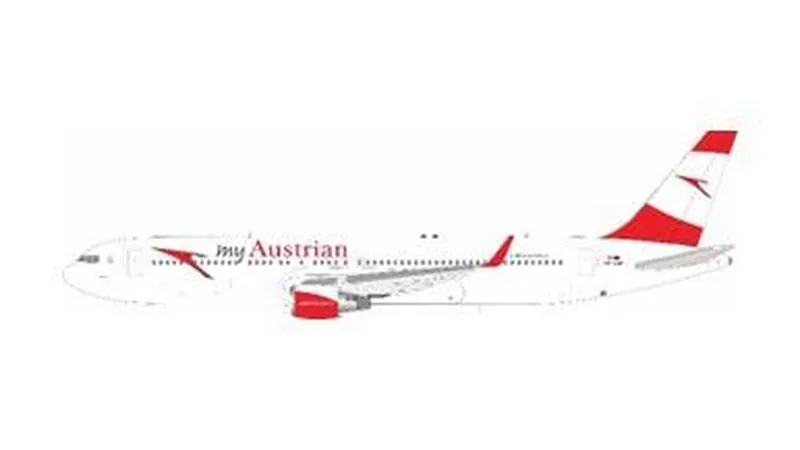 763OE0526 IN Flight200 Austrian Airlines / オーストリア航空 767-300ER OE-LAT スタンド付き 1:200 予約