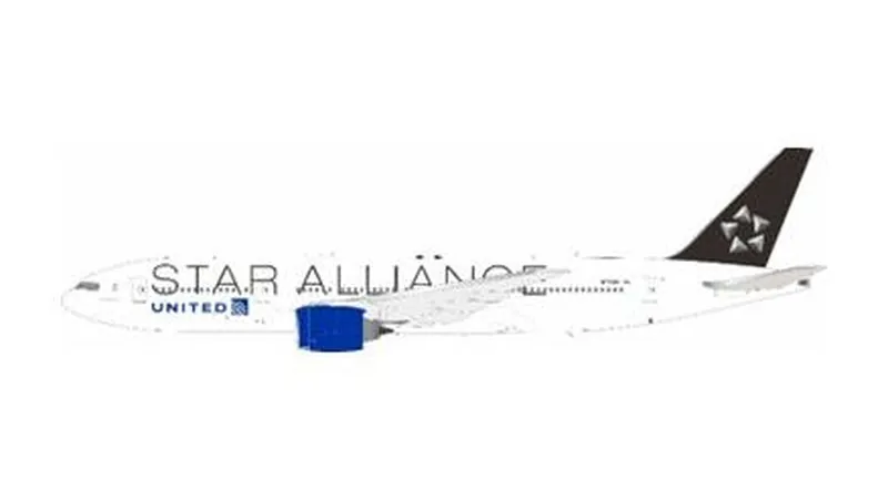 772UA0226 IN Flight200 United Airlines / ユナイテッド航空 Star Alliance 777-200ER N794UA スタンド付き 1:200 予約