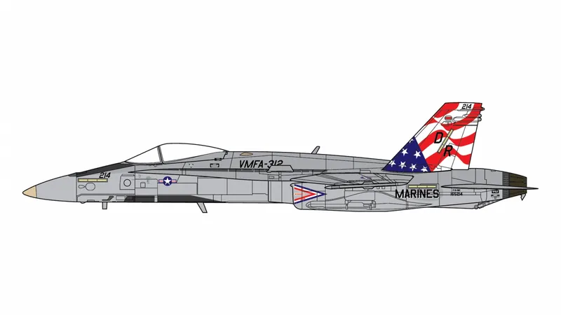 GAUSM10005 GEMINI Aces USMC / United States Marine / アメリカ海兵隊 F/A-18C Hornet 165214 VMFA-312, U.S. flag design on tail 1:72 予約 GEMINI JETS 1:72 USMC / アメリカ海兵隊 F/A-18 ホーネット 亜鉛ダイキャスト製