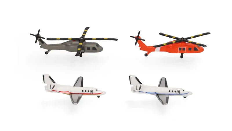 535939-001 Herpa Airport Accessories / 空港アクセサリー ヘリコプター  ビジネスジェット セット (2+2) 1:500 予約