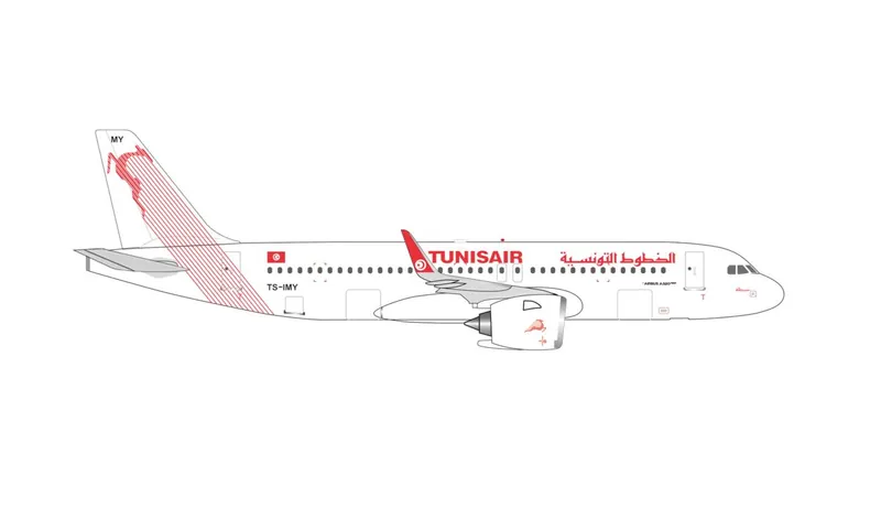 539739 Herpa TUNISAIR / チュニスエア A320neo TS-IMY 1:500 予約 Herpa 1:500 TUNISAIR / チュニスエア A320neo 亜鉛ダイキャスト製