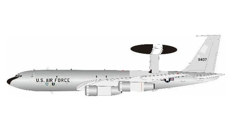 E3DUSAF407 IN Flight200 U.S. Air Force / アメリカ空軍 AEW&C Second Prototype 1972 EC-137D 71-1407 スタンド付き 1:200 予約 IN Flight200 1:200 USAF U.S. Air Force / アメリカ空軍 E-3 (707-300) セントリー 亜鉛ダイキャスト製