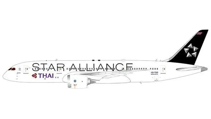 LH4459 JC WING Thai Airways / タイ国際航空 Star Alliance 787-8 HS-TQO 1:400 予約 JC WING 1:400 Thai /タイ国際航空 787-8 亜鉛ダイキャスト製