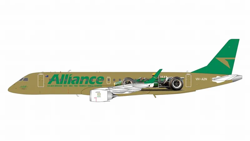 G2UTY1507 GEMINI 200 Alliance Airlines / アライアンス航空 E190 VH-A2N Sir Jack Brabham Formula 1 car スタンド付 1:200 予約