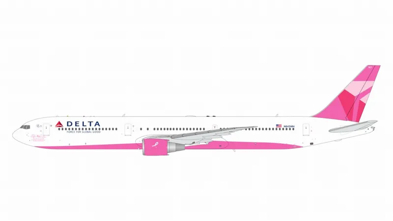 G2DAL1451 GEMINI 200 Delta Air Lines / デルタ航空 767-400ER N845MH pink plane/breast cancer スタンド付 1:200 予約