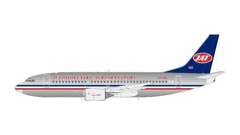 733JU0127P IN Flight200 JAT / Jat航空 ユーゴスラビア polished 737-300 YU-AND スタンド付き 1:200 予約 IN Flight200 1:200 JAT / Jat航空 ユーゴスラビア 737-300 亜鉛ダイキャスト製