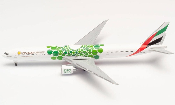 533720 Herpa Emirates / エミレーツ航空 B777-300ER Expo 2020 Dubai Sustainability  A6-ENB 1:500 完売しました。