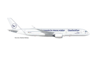 536653 Herpa Lufthansa / ルフトハンザドイツ航空 A350-900 CleanTechFlyer D-AIVD 1:500