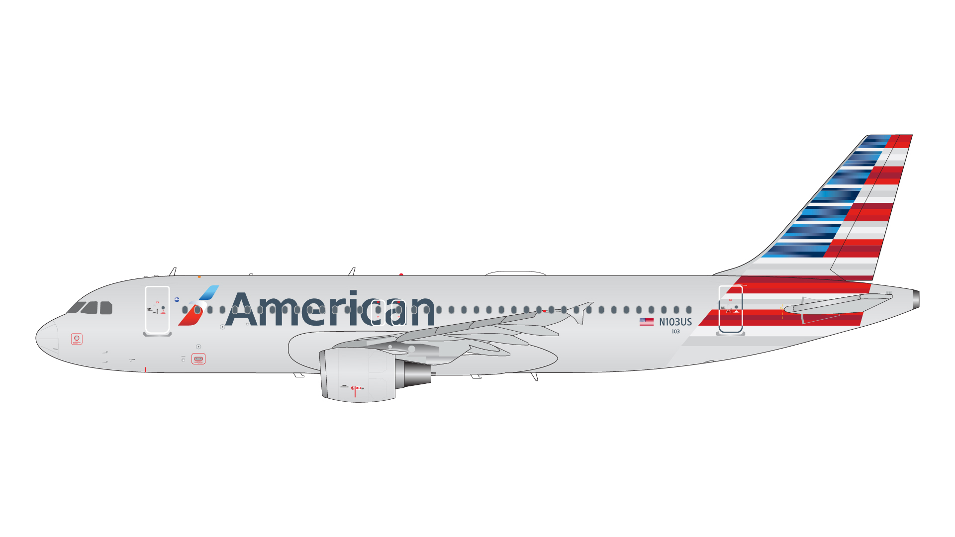 G2AAL1103 GEMINI 200 American Airlines A320-200 N103US 1:200 お 