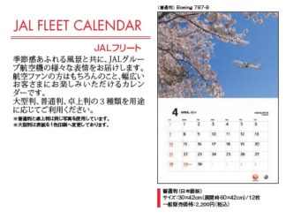 2024JAL7 JAL 2024年度版 カレンダー フリート 卓上版 8.5×16cm 12枚