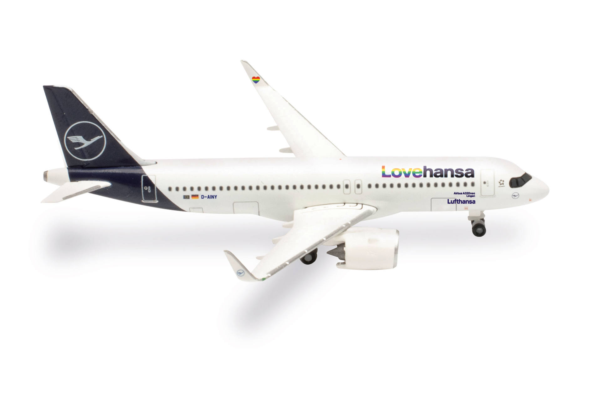 537155 Herpa Lufthansa / ルフトハンザドイツ航空 A320neo D-AINY “Lovehansa” “Lingen