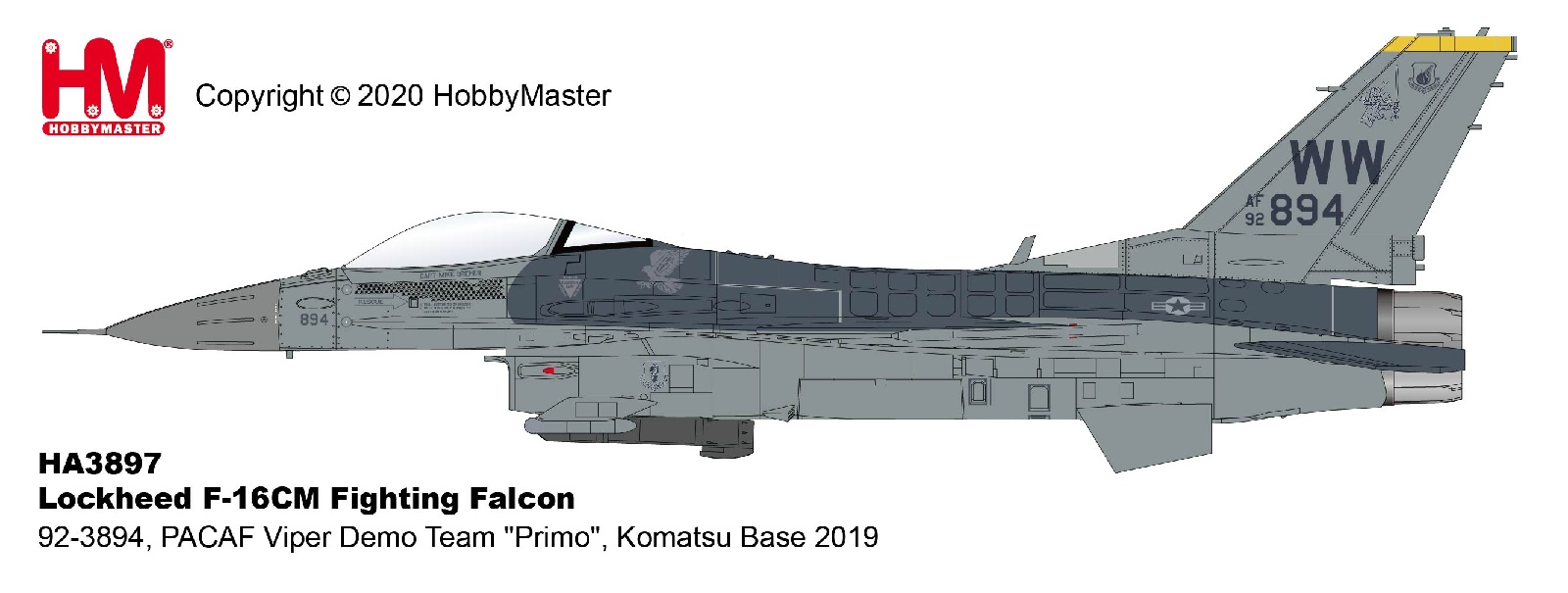 ホビーマスター　1/72 F-16CM  小松基地 2019【HA3897】