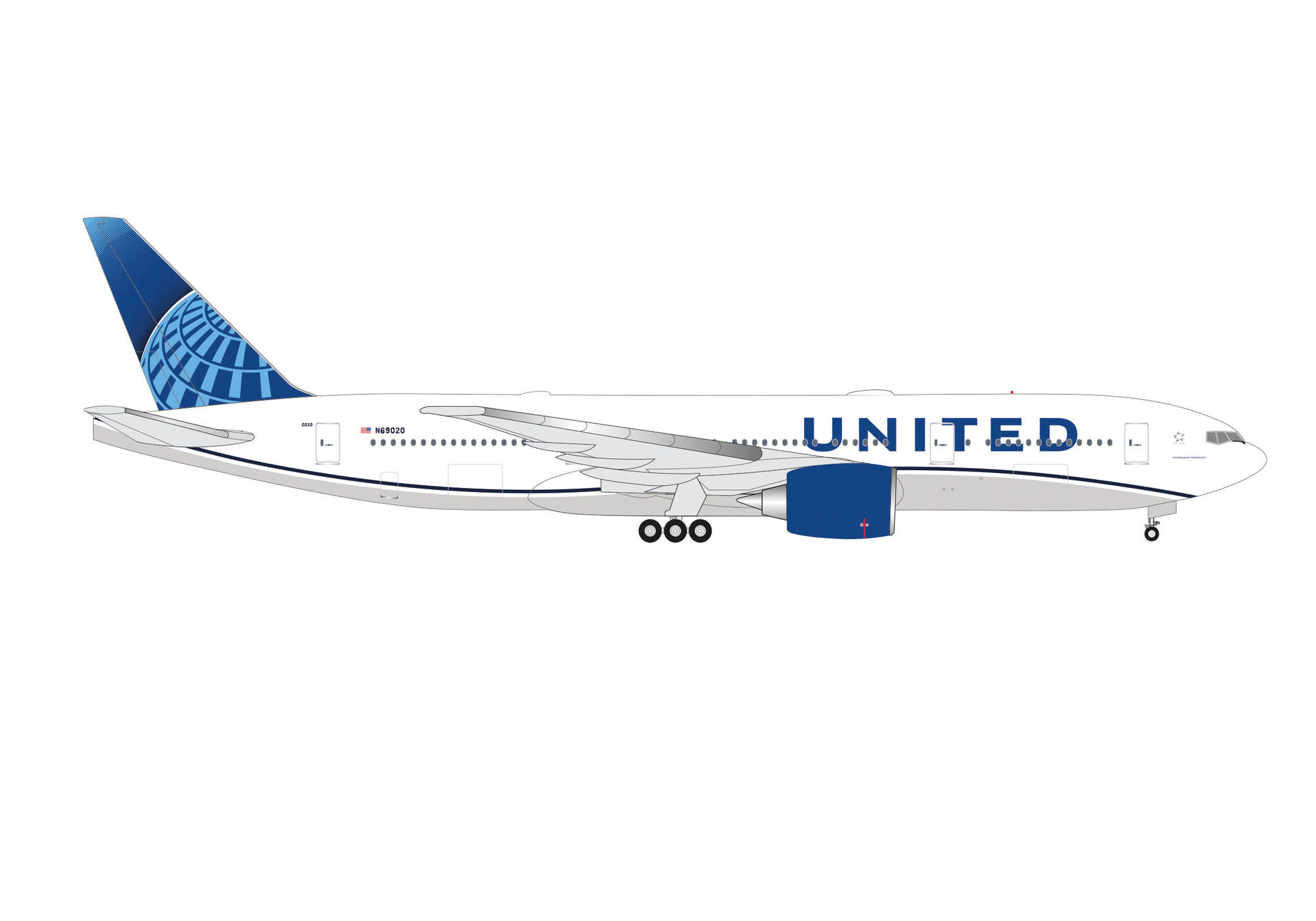 537353 Herpa United Airlines / ユナイテッド航空 B777-200 N69020 1:500 予約