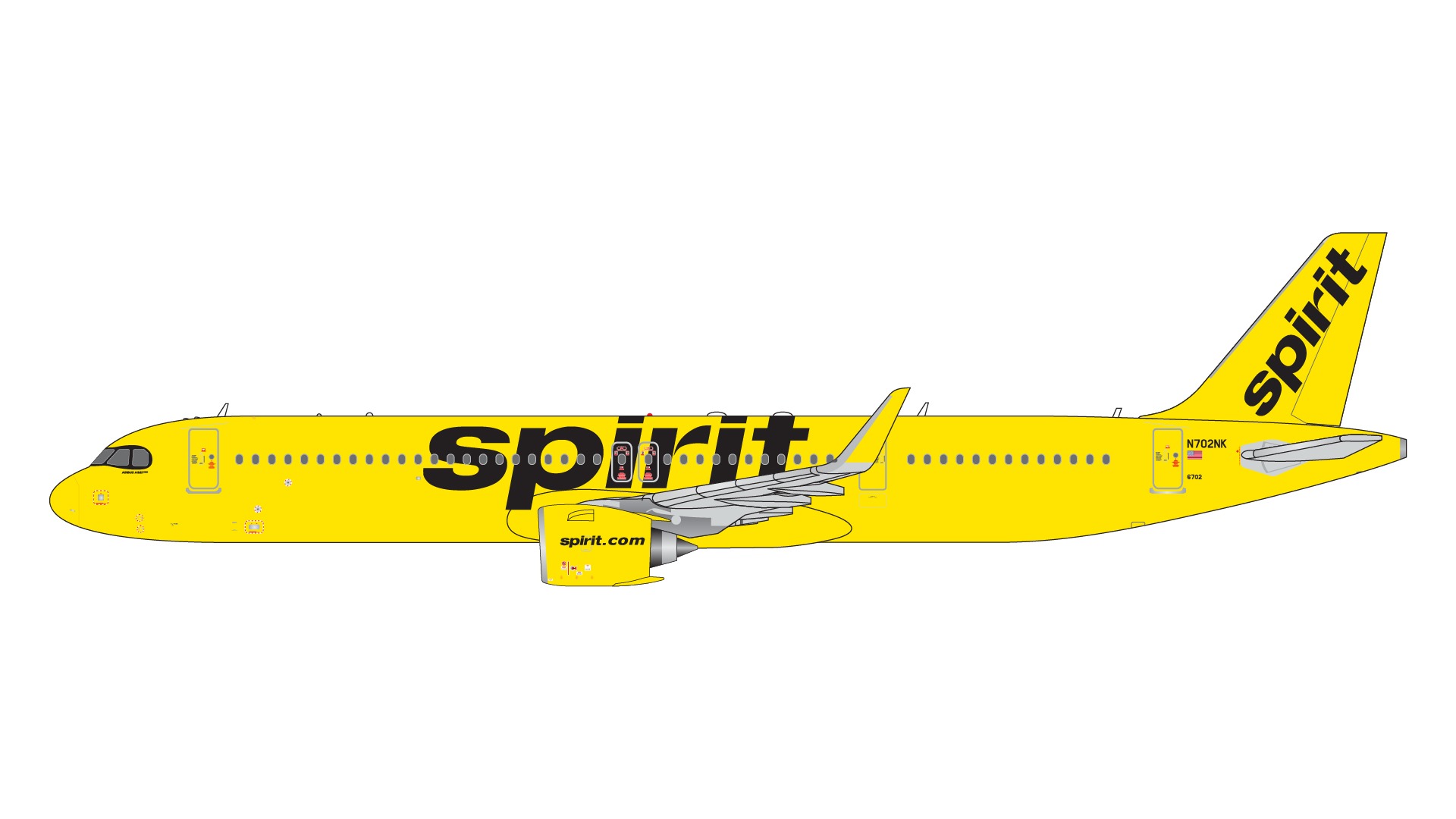 GJNKS2224 GEMINI JETS Spirit / スピリット航空/スピリッツ航空 A321neo N702NK 1:400