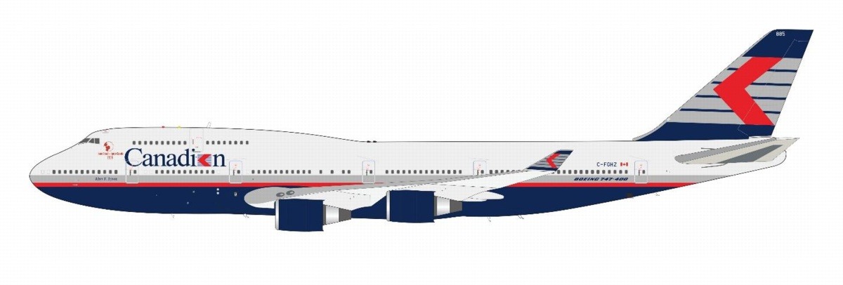 B-744-FGHZ B-MODELS Canadian Airlines / カナディアン航空 B747-400 C-FGHZ 1:200  スタンド付 予約