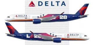 WB4041 Aviation400 Delta Air Lines / デルタ航空 LA28 A350-900 N522DZ 1:400 マグネット式ギヤ 予約