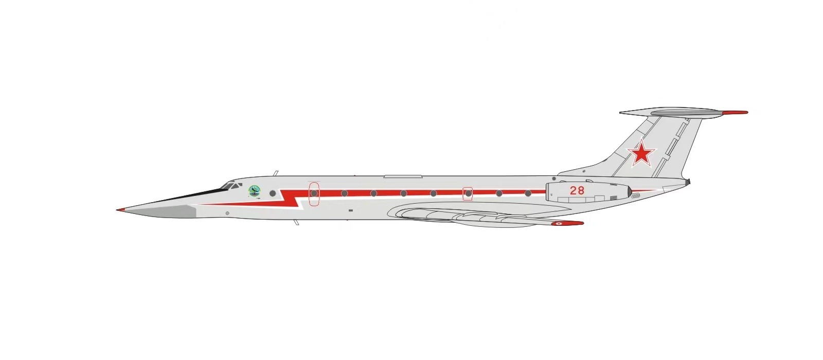 PM202208 PandaModel Russian Air Force / ロシア航空宇宙軍 Tu-134UB-L 28 red 1:400  メーカー完売