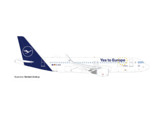 538176 Herpa Lufthansa / ルフトハンザドイツ航空 A320 D-AIJC Yes to Europe 1:500 予約