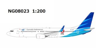 NG08023 NG MODELS Garuda Indonesia / ガルーダインドネシア航空/ガルーダ航空 with PPA sticker B737-800w PK-GNE 1:200 予約