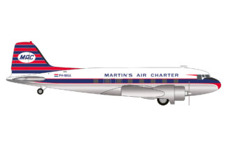 573566 Herpa Martin's Air Charter(MAC) / マーティンズ・エア・チャーター DC-3 PH-MAA 1:200 予約