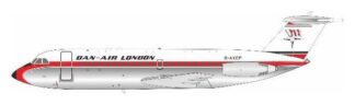 111DA0225P IN Flight200 Dan Air London / ダンエアロンドン Polished BAC 111-401AK G-AXCP スタンド付き 1:200 予約