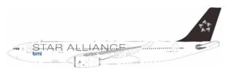 332BMWBD IN Flight200 BRITISH MIDLAND/BMI / ブリティッシュ・ミッドランド航空 Star Alliance A330-200 G-WWBD スタンド付き 1:200 予約